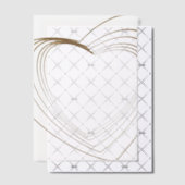 Gold Heart Shaped Corners Wedding  Vellum Uitnodigingen (Offset (Uitnodiging))