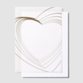 Gold Heart Shaped Corners Wedding  Vellum Uitnodigingen (Offset)
