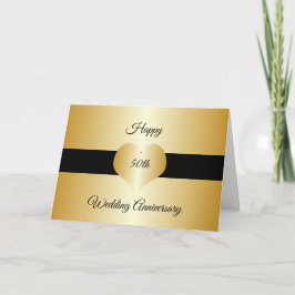 Gold Heart, speciaal aangepast 50th Wedding-Jubile Kaart