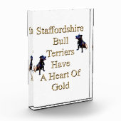 Gold Heart Staffordshire Bull Terrier, Photo Block Fotoblokken (Links)