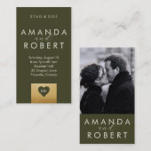 Gold Heart Stag & Doe Ticket (Voorkant / Achterkant)