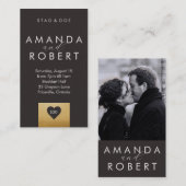 Gold Heart Stag & Doe Ticket (Voorkant / Achterkant)