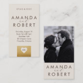 Gold Heart Stag & Doe Ticket (Voorkant / Achterkant)