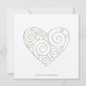 Gold Heart Temple Wedding & Reception nodigt uit Kaart (Achterkant)