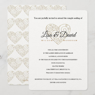 Gold Heart Temple Wedding & Reception nodigt uit Kaart