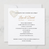 Gold Heart Temple Wedding & Reception nodigt uit Kaart (Voorkant)