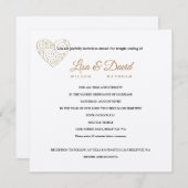 Gold Heart Temple Wedding & Reception nodigt uit Kaart (Voorkant / Achterkant)