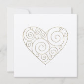 Gold Heart Temple Wedding & Reception nodigt uit Kaart (Achterkant)