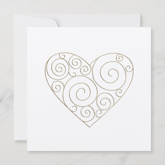 Gold Heart Temple Wedding & Reception nodigt uit Kaart (Achterkant)