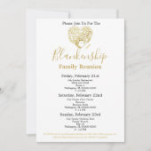 Gold Heart Tree 3-daagse familiereünie gepersonali Kaart (Voorkant)