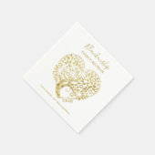 Gold Heart Tree Family Reunion - Gepersonaliseerde Servet (Hoek)
