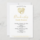 Gold Heart Tree Family Reunion on White Sjabloon Kaart (Voorkant)