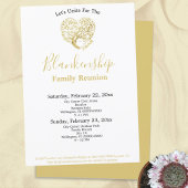 Gold Heart Tree Family Reunion on White Sjabloon Kaart