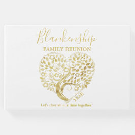 Gold Heart Tree Family Reunion Party Essentials Go Gastenboek