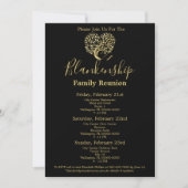 Gold Heart Tree Family Reunion Sjabloon Invitation Kaart (Voorkant)