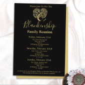 Gold Heart Tree Family Reunion Sjabloon Invitation Kaart