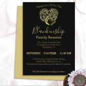 Gold Heart Tree Family Reunion Sjabloon Invitation Kaart