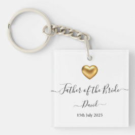 Gold Heart Vader van de Bride Sleutelhanger