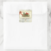 Gold Heart, Vintage-kerstkleed, Mistletoe Vierkante Sticker (Tas)