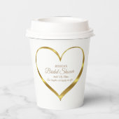 Gold Heart Vrijgezellenfeest Liefde Lachen Papieren Bekers (Achterkant)