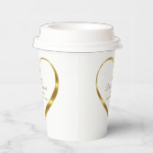 Gold Heart Vrijgezellenfeest Liefde Lachen Papieren Bekers (Rechts)