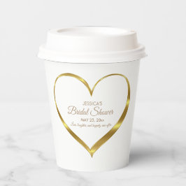 Gold Heart Vrijgezellenfeest Liefde Lachen Papieren Bekers