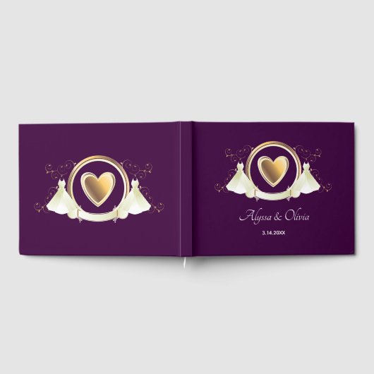 Gold Heart Vrouw bruiloft | Gastenboek (Volledig)