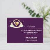 Gold Heart Vrouw bruiloft | ontvangstkaart Kaart (Staand voorkant)