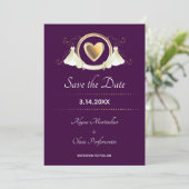 Gold Heart Vrouw Wedding | Datum opslaan Save The Date (Staand voorkant)