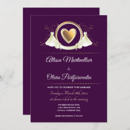 Gold Heart Vrouw Wedding | Uitnodiging tot weddens