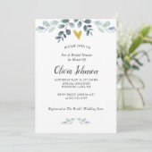 Gold Heart | Waterverf Eucalyptus Greenery Kaart (Staand voorkant)