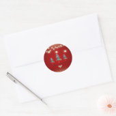 Gold Heart, Waterverf kerstbomen, licht Ronde Sticker (Envelop)