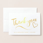 Gold Heart Wedding Foto Dank u Folie Kaarten (Voorkant met envelop)