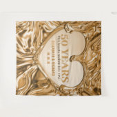 Gold Heart Wedding Jubileum Achtergrond Wandkleed (Voorkant (horizontaal))