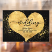 Gold Heart, Wedding Planner Raamsticker (Vel 2)