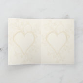 Gold Heart Wedding Uitnodiging (Binnen)