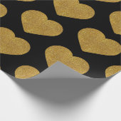Gold Heart Wrapping Paper Cadeaupapier (Hoek)