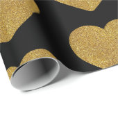 Gold Heart Wrapping Paper Cadeaupapier (Rol Hoek)
