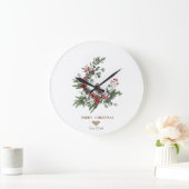 Gold Heart, Wreath Red Kardinaal Kerstmis    Grote Klok (Huis)