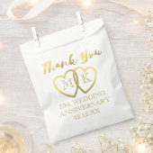 Gold Hearts 50th Wedding Jubileum Favor Bag Bedankzakje (Geknipt)