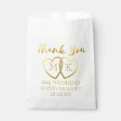 Gold Hearts 50th Wedding Jubileum Favor Bag Bedankzakje (Voorkant)