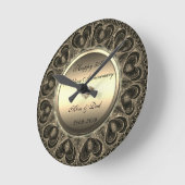  Gold Hearts 50th Wedding Jubileum Ronde Klok (Hoek)