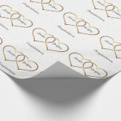 Gold Hearts - Aangepaste bruiloft Cadeaupapier (Hoek)