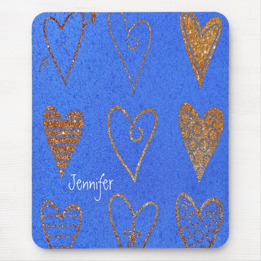 Gold Hearts - Aangepaste Muismat (Voorkant)