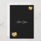 Gold Hearts Black Photo Holiday Kaart (Achterkant)