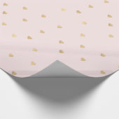 Gold Hearts Blush Pink Cadeaupapier (Hoek)