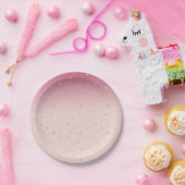 Gold Hearts Blush Pink Ombre Papieren Bordje (Feest)