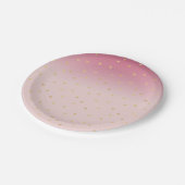 Gold Hearts Blush Pink Ombre Papieren Bordje (Gekanteld)