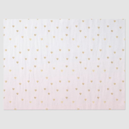 Gold Hearts Blush Pink Ombre Tissuepapier (Voorkant)