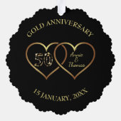 Gold Hearts Bruiloft Jubileum Ornament Kaart (Achterkant)